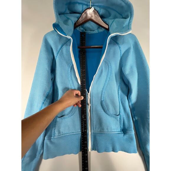 Lululemon Scuba Hoodie Jacket Wee Are From Space Yellow Beaming Blue Size: 8 - Picture 3 of 10